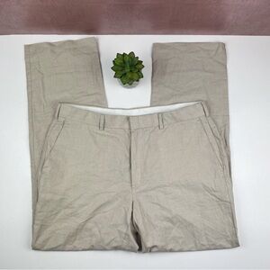 Cubavera Tan Cream Cotton Linen Pants Men Size 36x32